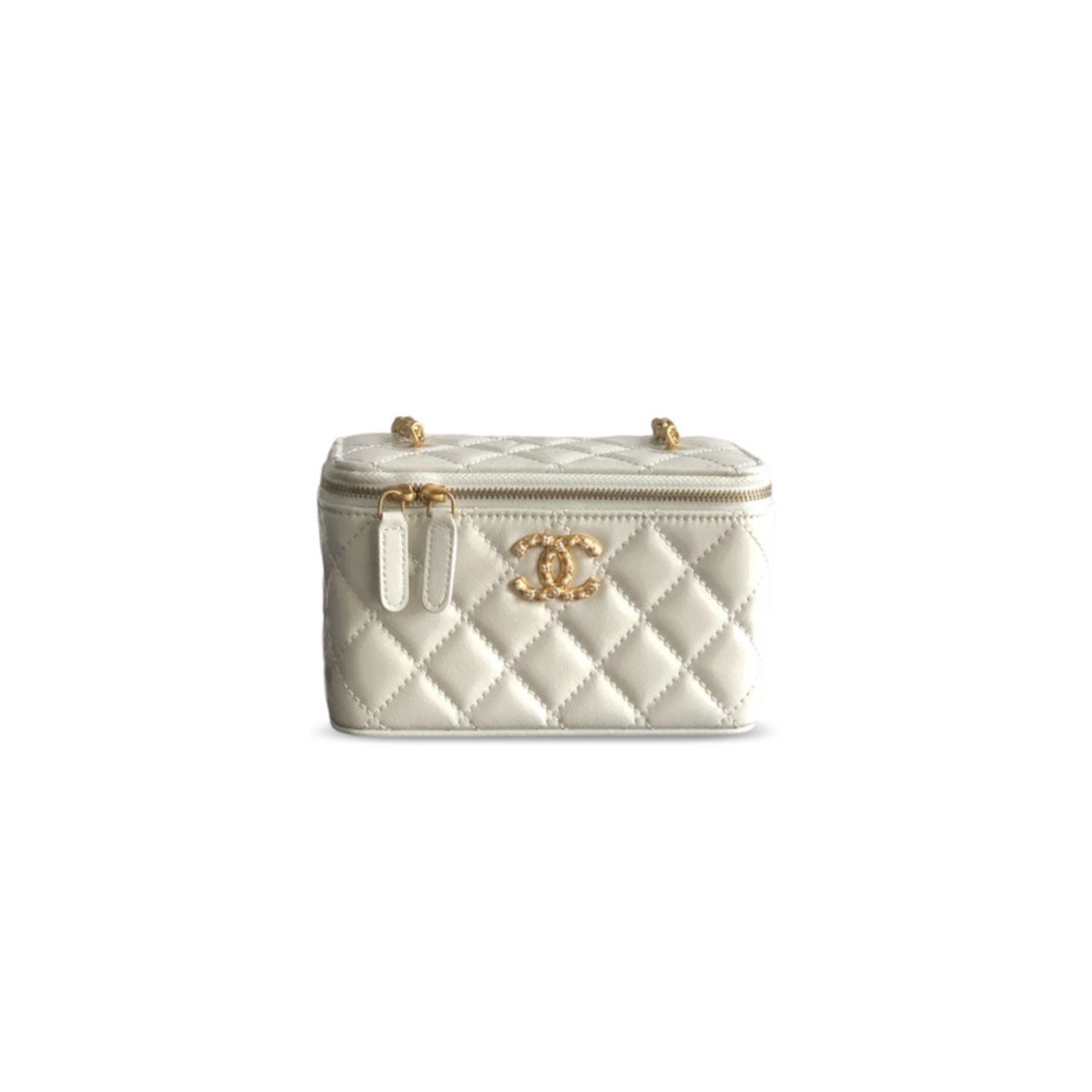 Ch**el master vanity case waxy leather (17*9.5*8cm)